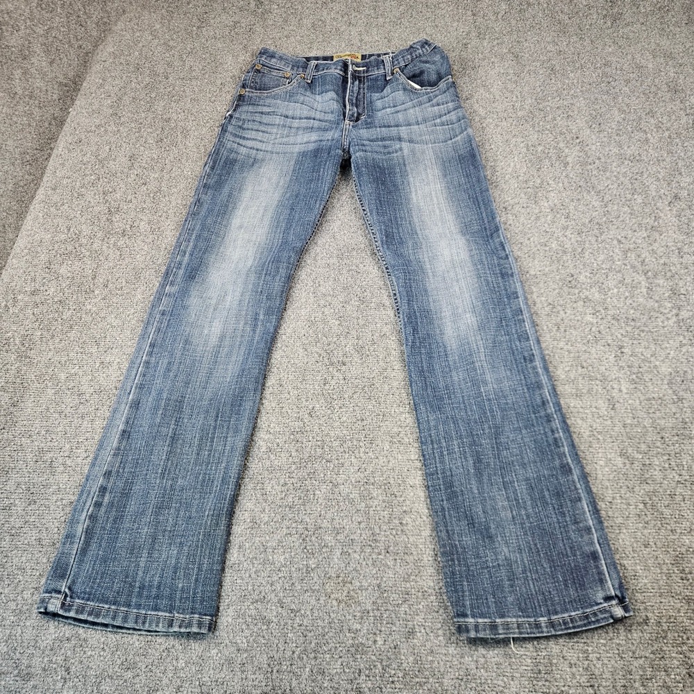 Wrangler 20X Boys Jeans Size 16 Reg Medium Wash Straight Leg 42BWXGG Faded Denim